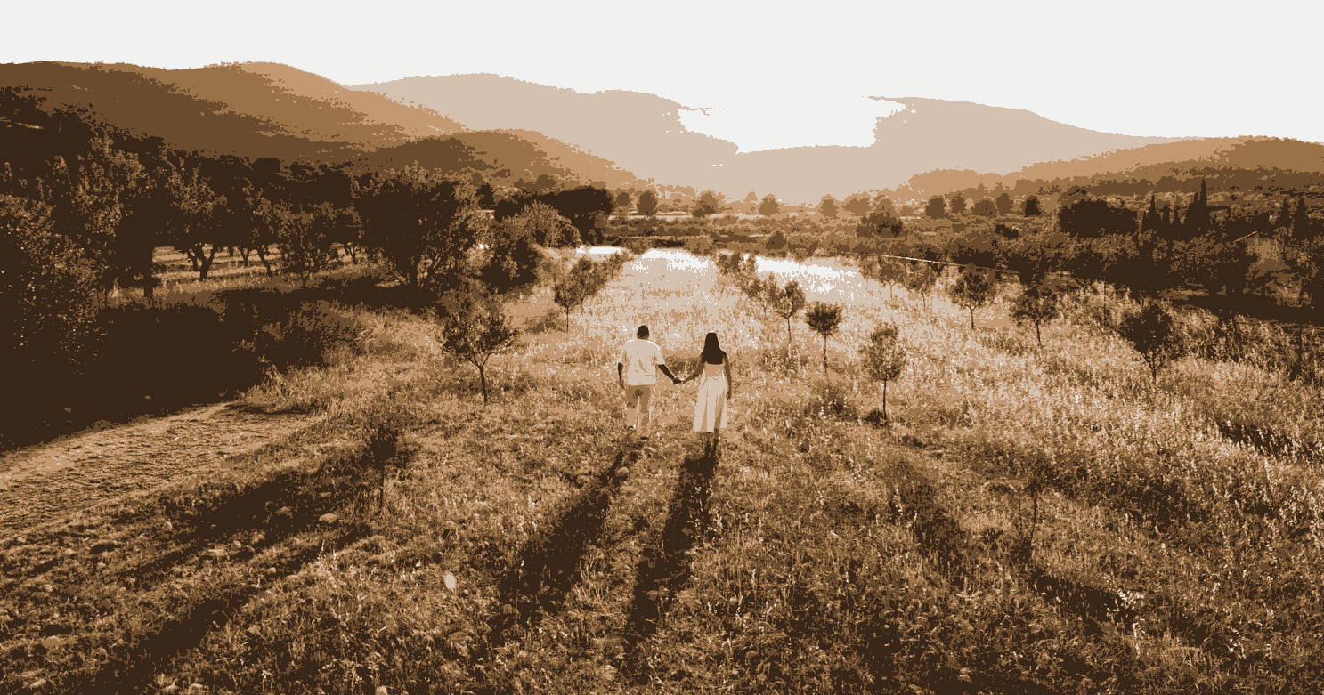 foto en la boda con drones